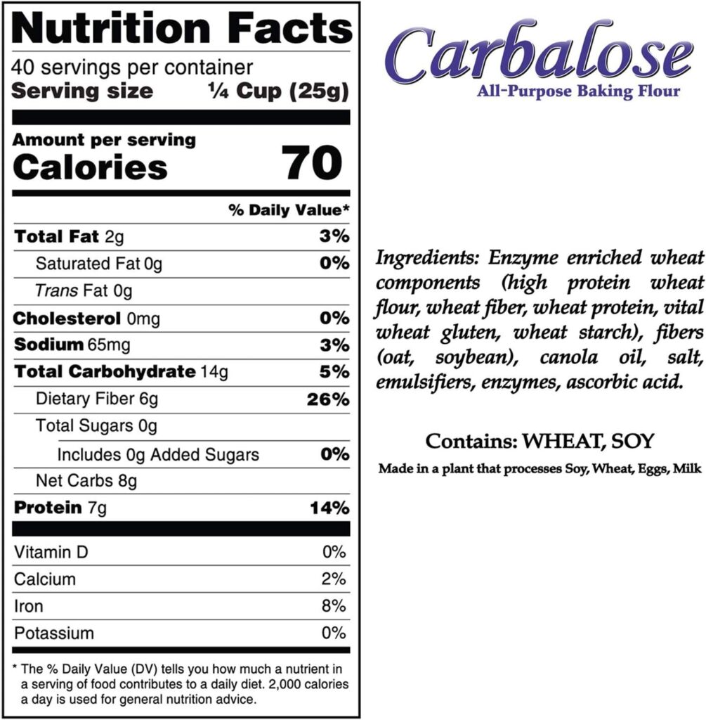 Carbalose All-Purpose Low-Carb Flour (2.2 lb Resealable Pouch)