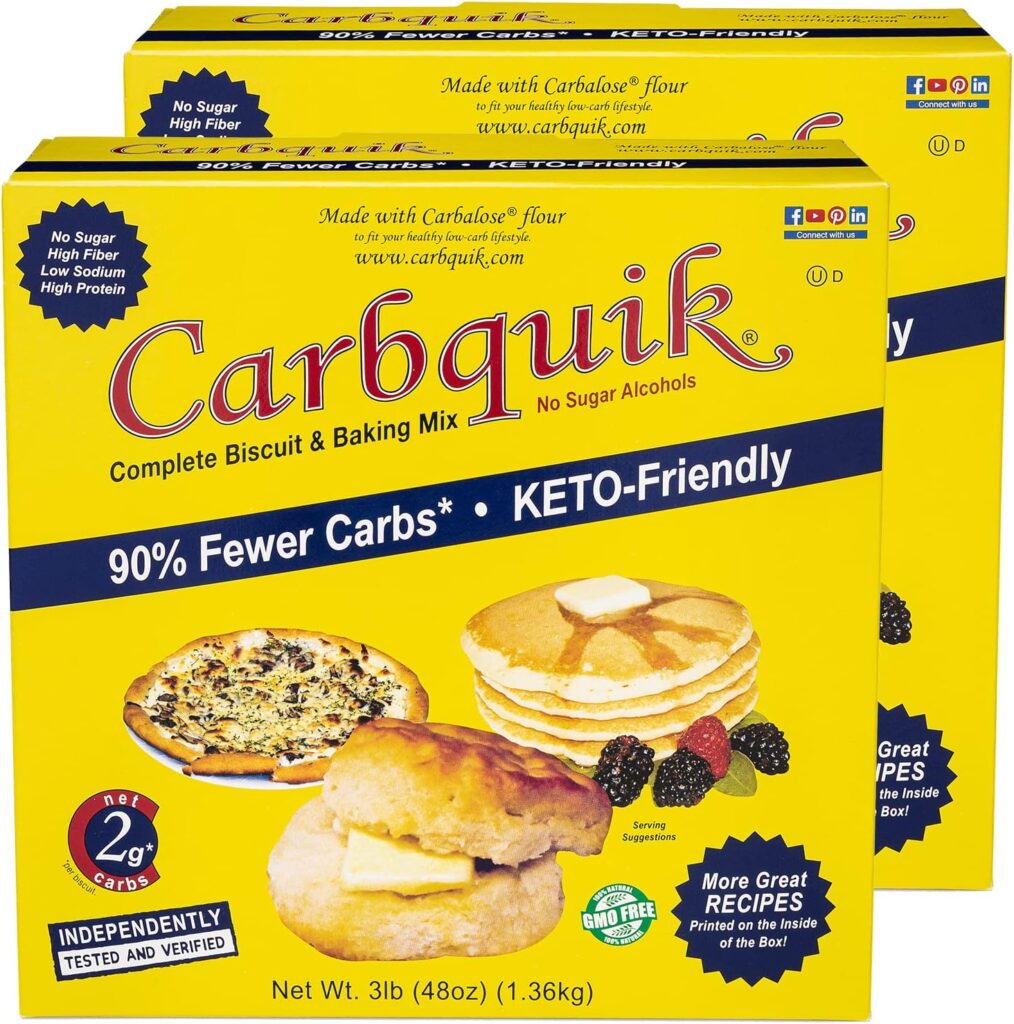 Carbquik Biscuit  Baking Mix (3 lb) Mix for Keto Pancakes, Biscuits, Pizza Crust, Bread, and More - Keto Food - No Sugar - Low Carb - Nut Free - Quick and Easy Keto Friendly Substitute for Traditional Baking Mix (2-Pack)