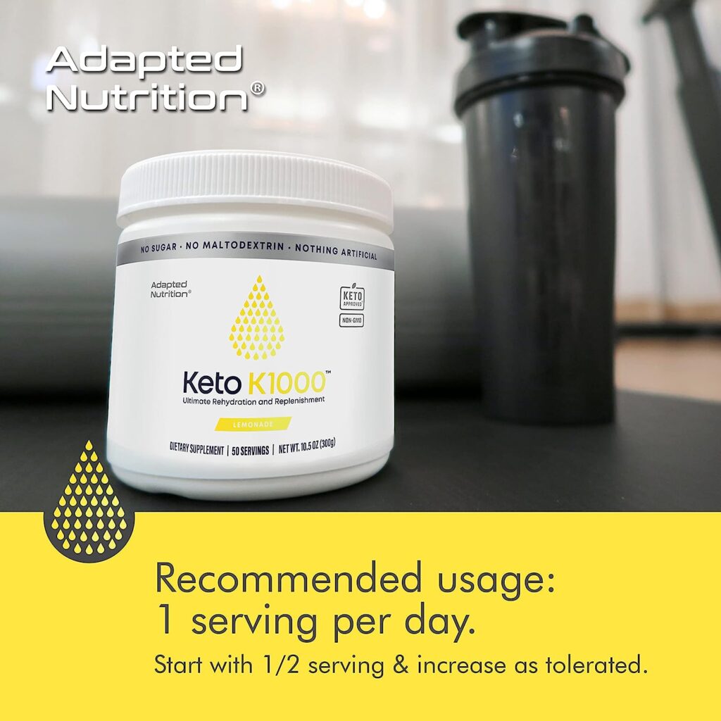 Hi-Lyte Keto K1000 Electrolyte Powder | Hydration Supplement Drink Mix | Boost Energy  Beat Leg Cramps | No Maltodextrin or Sugar | Lemonade | 50 Servings