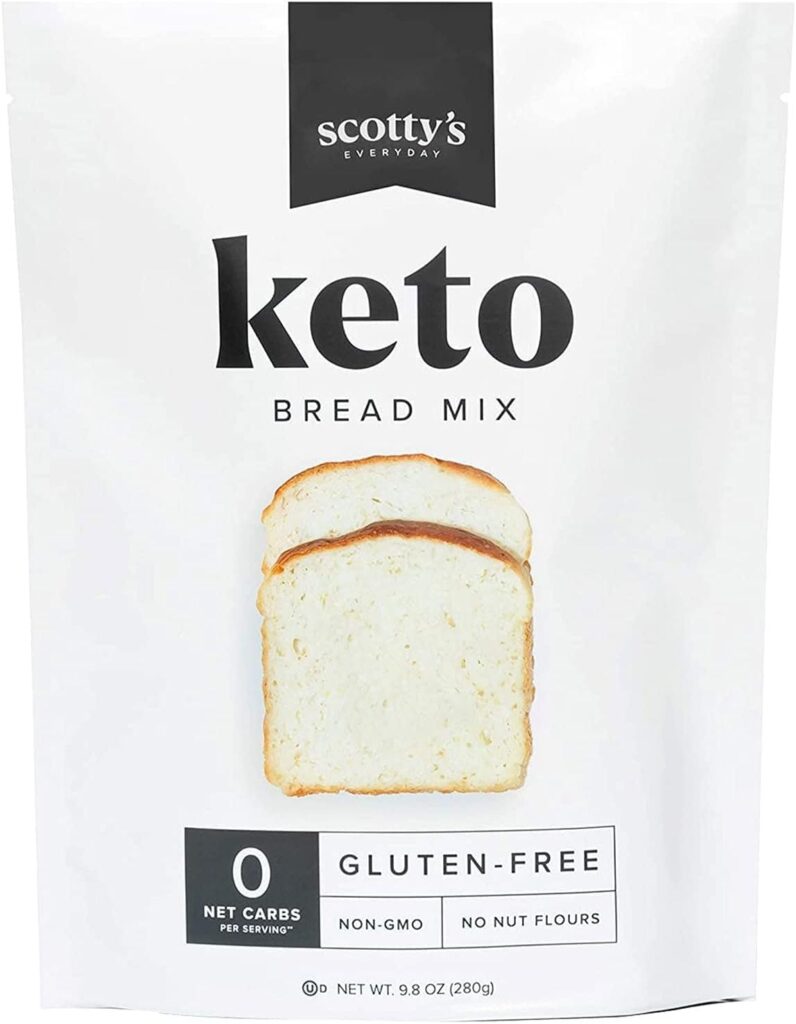 Keto Bread Zero Carb Mix - Keto and Gluten Free Bread Baking Mix - 0g Net Carbs Per Serving - Easy to Bake - No Nut Flours - Makes 1 Loaf (9.8oz Mix) - Sugar Free, Non-GMO, Kosher Bread