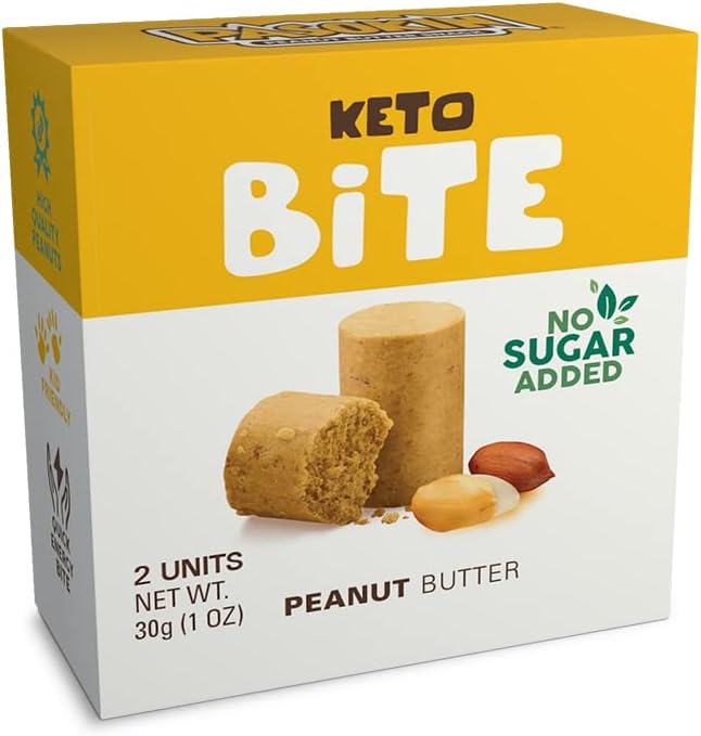 Pasokin Keto Bite Peanut Butter – Healthy Snacks with Zero Sugar Added I Low Carb Gluten-Free, Vegan, Plant-Based Protein, Dairy-Free Energy Bites – Keto Snacks (Peanut Butter)