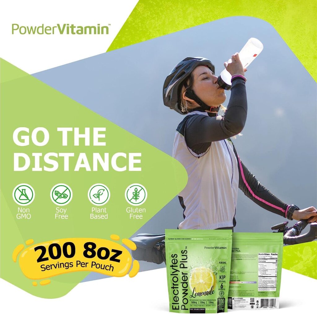 PowderVitamin Electrolytes Powder Plus Keto, Lemonade (100 Servings) 0 Sugar, No Maltodextrin,1000mg Potassium,120mg Calcium,120mg Magnesium,Organic Vitamin C,Zero Calories, Energy Hydration Powder