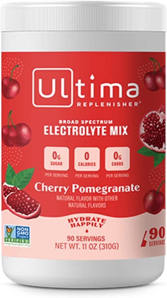 Ultima Replenisher Hydration Electrolyte Powder- 90 Servings- Keto  Sugar Free- Feel Replenished, Revitalized- Naturally Sweetened- Non- GMO  Vegan Electrolyte Drink Mix- Cherry Pomegranate