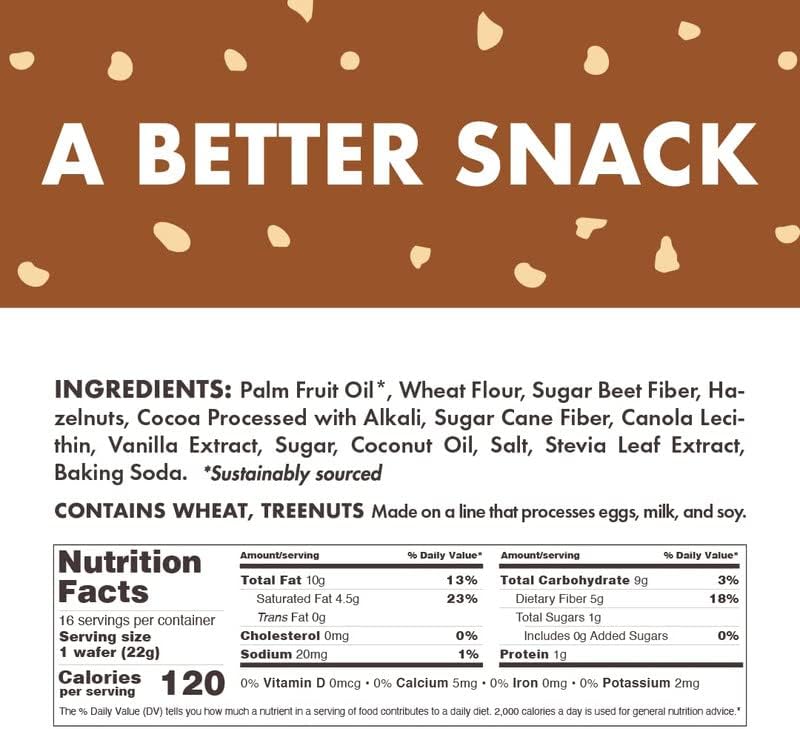 Rip Van AM YUM Chocolate Hazelnut - Keto Snacks - Non-GMO Snack - Healthy Snacks - Low Carb  Low Sugar (1g) - Low Calorie Snack - 16 Count